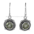 Natural Green Amethyst Gemstone with 925 Sterling Silver Drop Earrings Women Jewelry